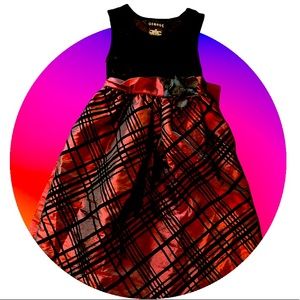 GEORGE Black & Burgundy Color Pattern Dress/Evening Gown